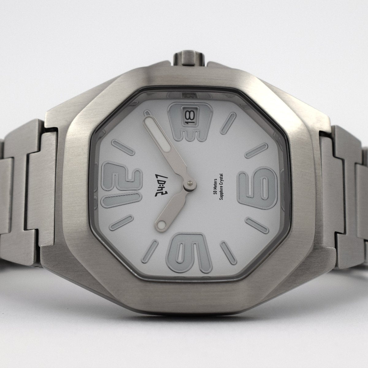 24:07 watch white brushed