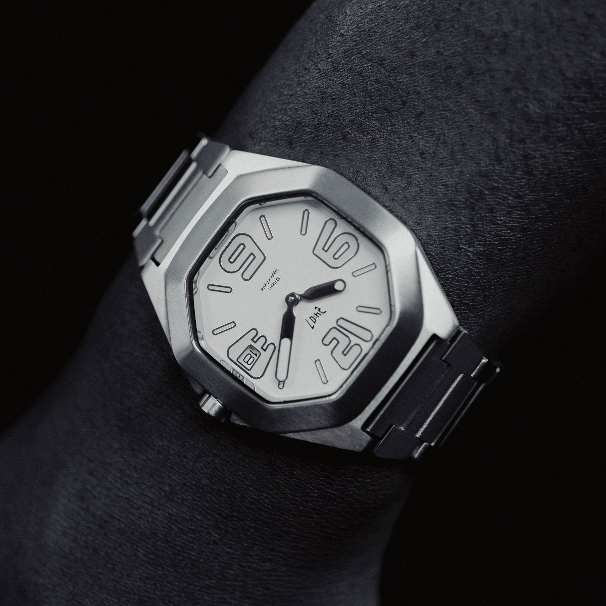 24:07 watch white brushed